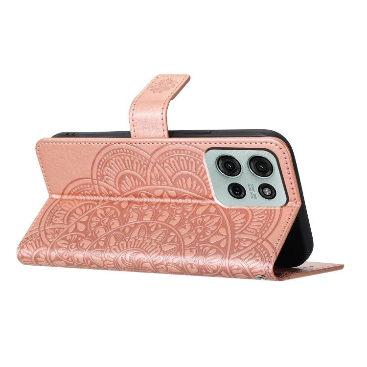 For Motorola Moto G75 5G Flower Embossed Leather Phone Case