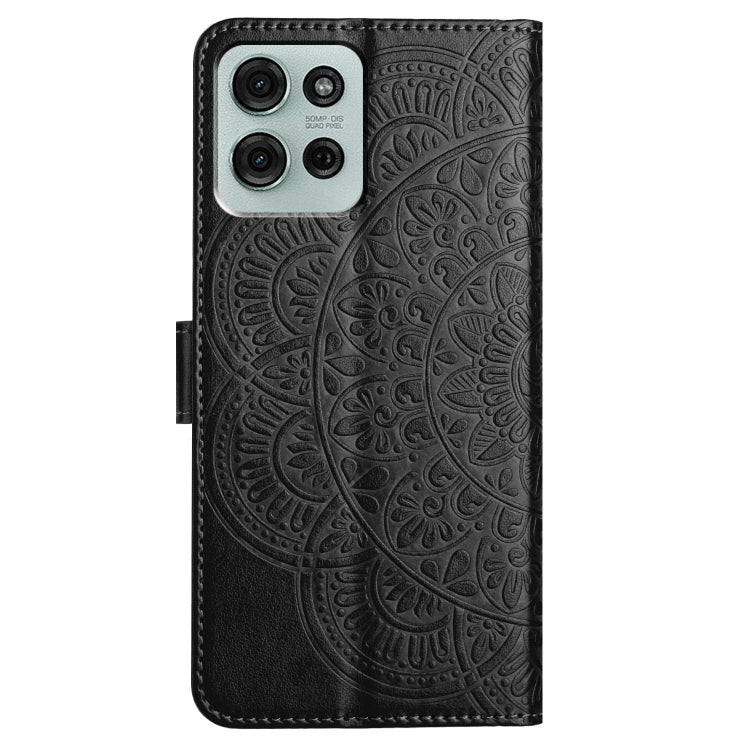 For Motorola Moto G75 5G Flower Embossed Leather Phone Case