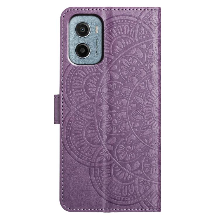 For Motorola Moto E15 Flower Embossed Leather Phone Case