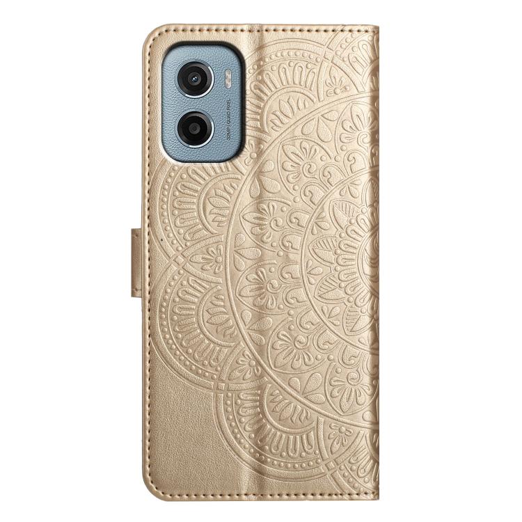 For Motorola Moto E15 Flower Embossed Leather Phone Case