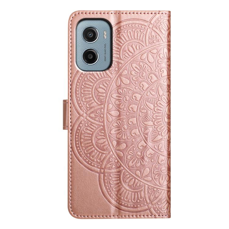 For Motorola Moto E15 Flower Embossed Leather Phone Case
