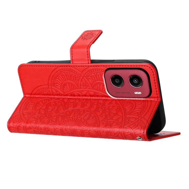For Motorola Moto G05 Flower Embossed Leather Phone Case