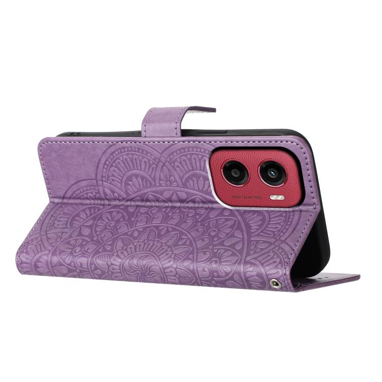 For Motorola Moto G05 Flower Embossed Leather Phone Case