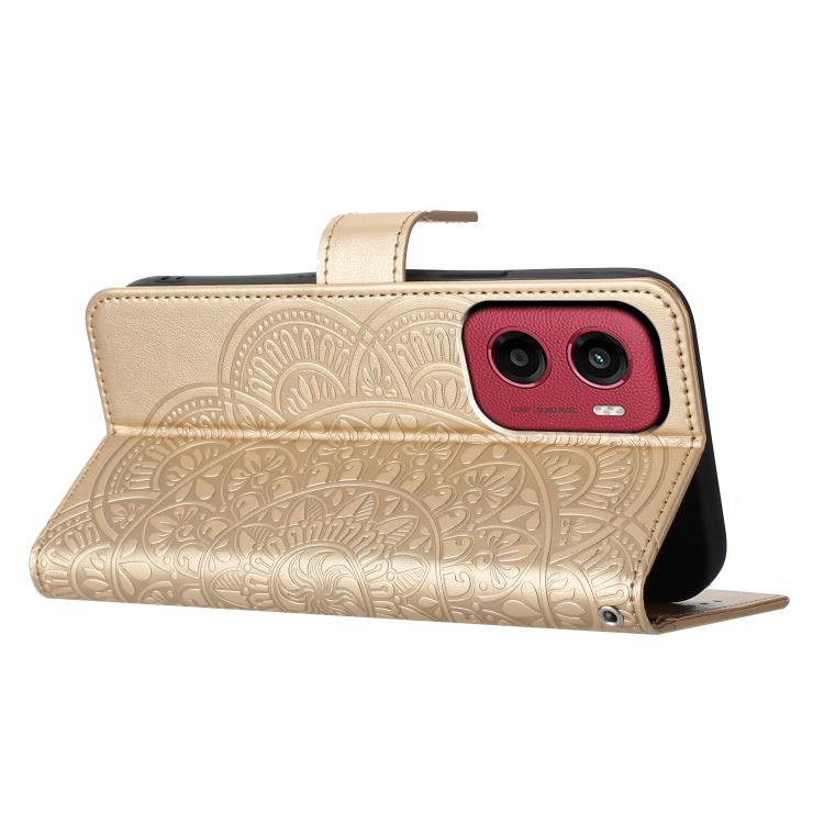 For Motorola Moto G05 Flower Embossed Leather Phone Case