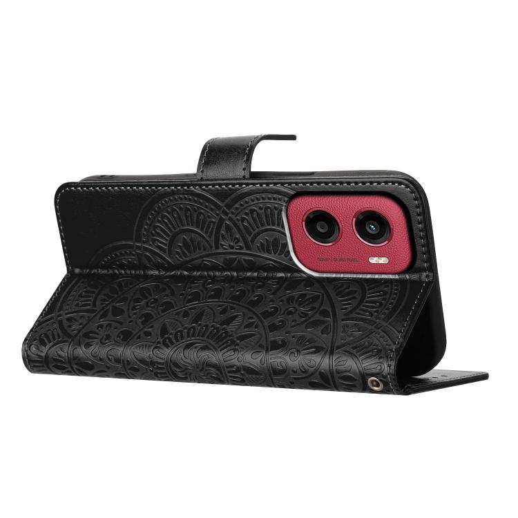 For Motorola Moto G05 Flower Embossed Leather Phone Case