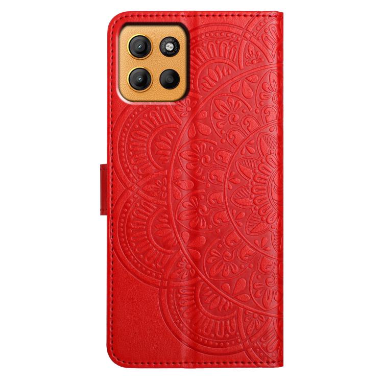 For Motorola Moto G15 Flower Embossed Leather Phone Case