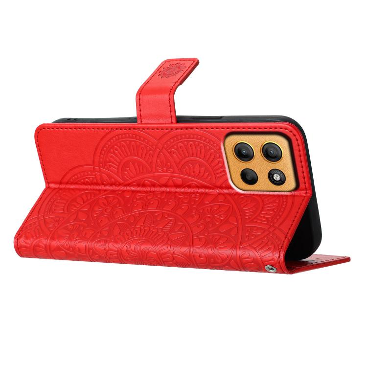 For Motorola Moto G15 Flower Embossed Leather Phone Case
