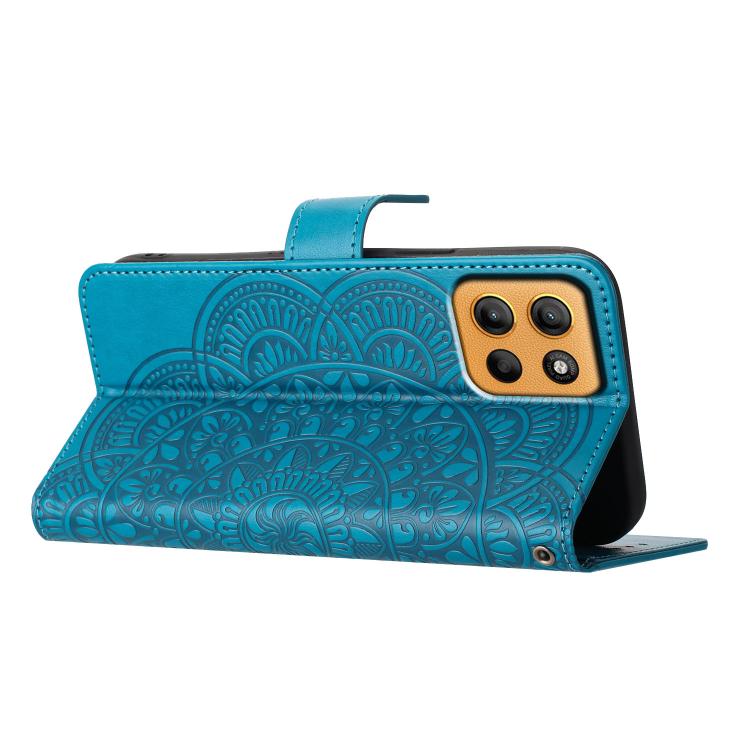 For Motorola Moto G15 Flower Embossed Leather Phone Case