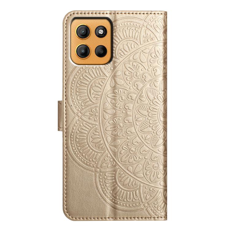 For Motorola Moto G15 Flower Embossed Leather Phone Case