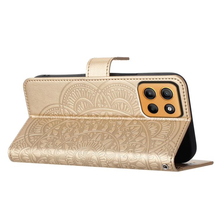 For Motorola Moto G15 Flower Embossed Leather Phone Case