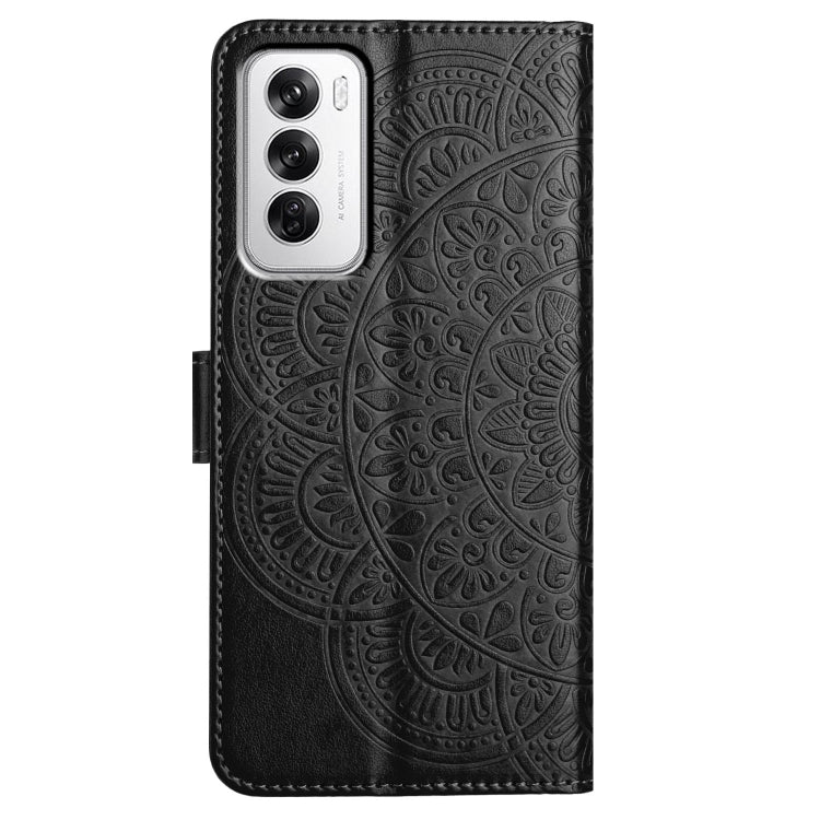 For OPPO Reno12 Global Flower Embossed Leather Phone Case