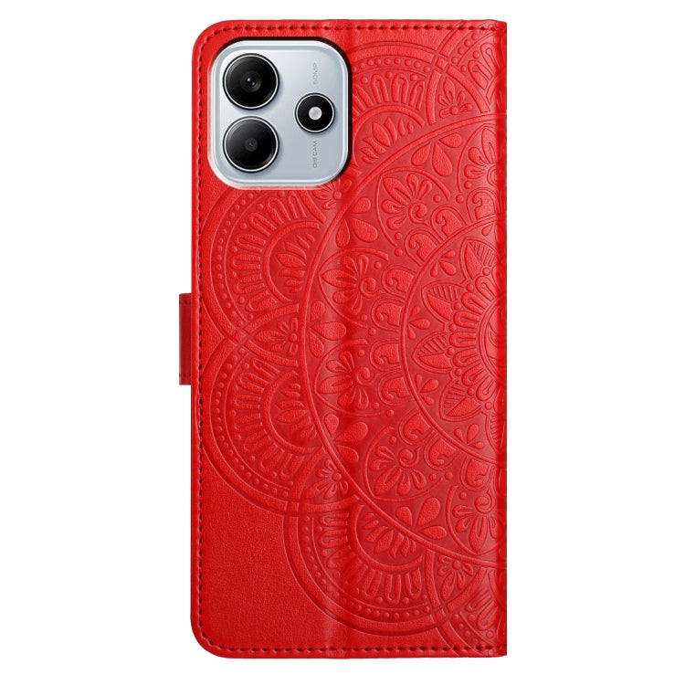 For Redmi Note 14 5G Flower Embossed Leather Phone Case