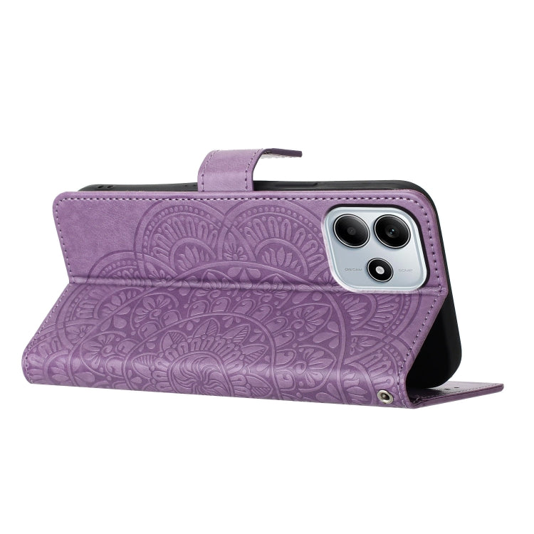 For Redmi Note 14 5G Flower Embossed Leather Phone Case