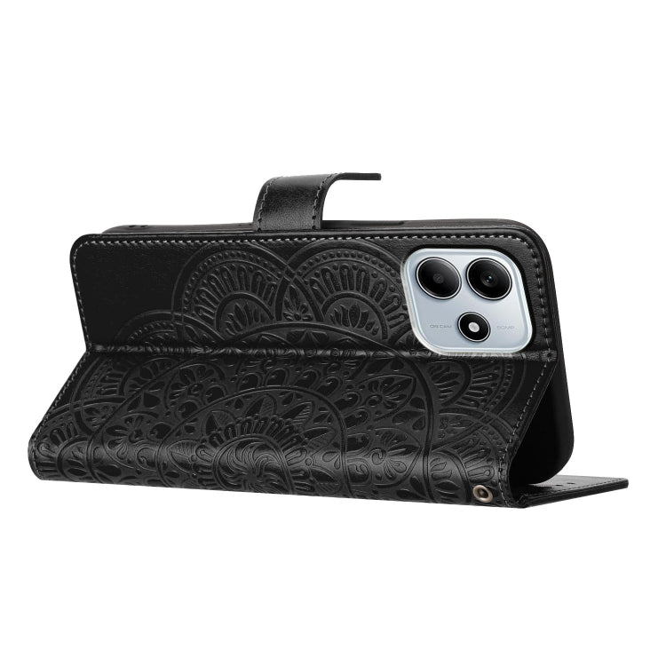For Redmi Note 14 5G Flower Embossed Leather Phone Case