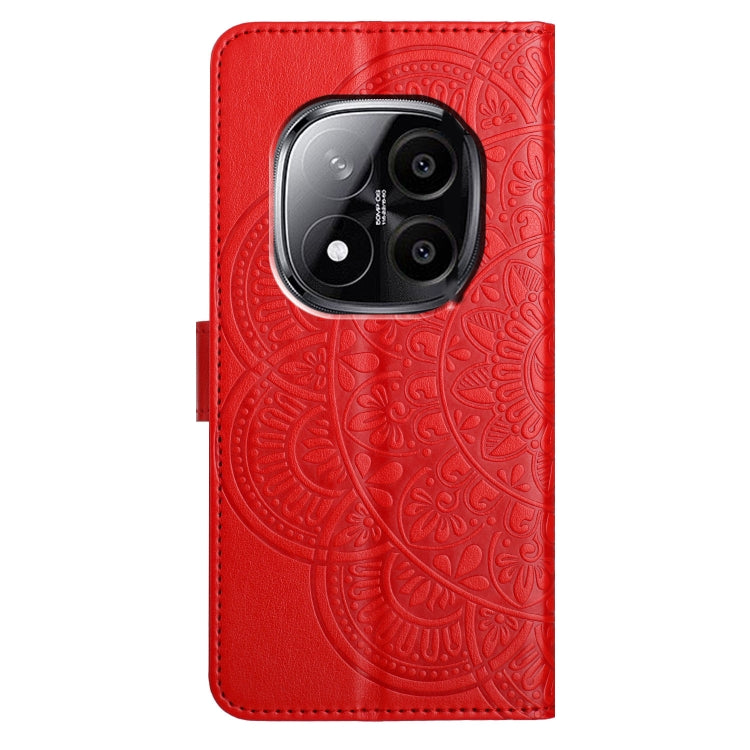 For Redmi Note 14 Pro 5G Flower Embossed Leather Phone Case