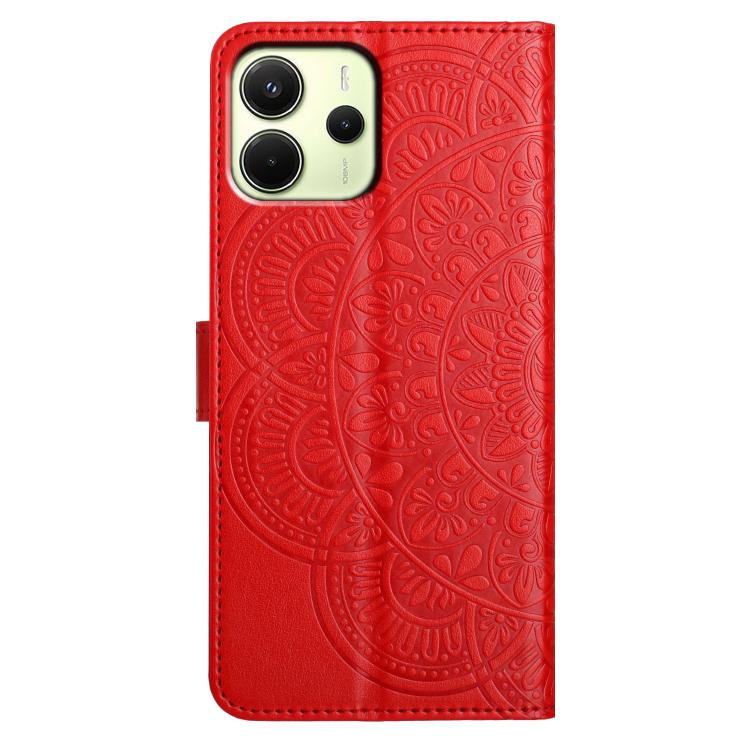 For Redmi Note 14 4G 164.84mm Flower Embossed Leather Phone Case
