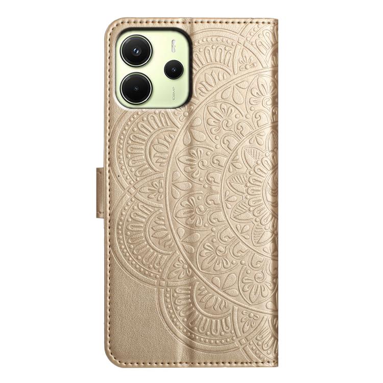 For Redmi Note 14 4G 164.84mm Flower Embossed Leather Phone Case