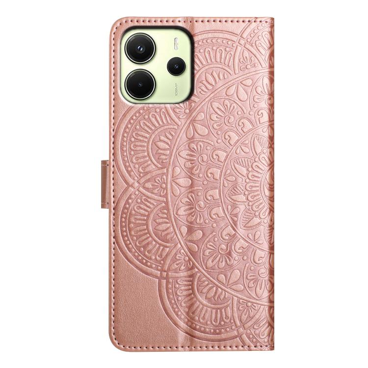 For Redmi Note 14 4G 164.84mm Flower Embossed Leather Phone Case