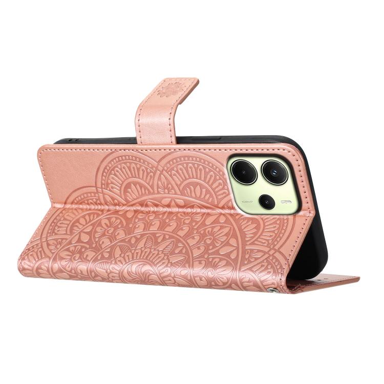 For Redmi Note 14 4G 164.84mm Flower Embossed Leather Phone Case