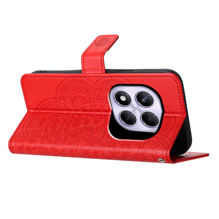 For Redmi Note 14 Pro 4G Flower Embossed Leather Phone Case