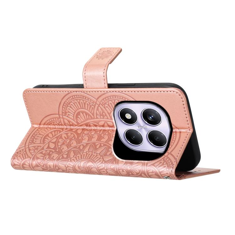 For Redmi Note 14 Pro 4G Flower Embossed Leather Phone Case