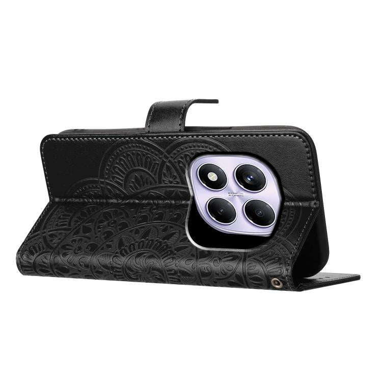 For Redmi Note 14 Pro 4G Flower Embossed Leather Phone Case
