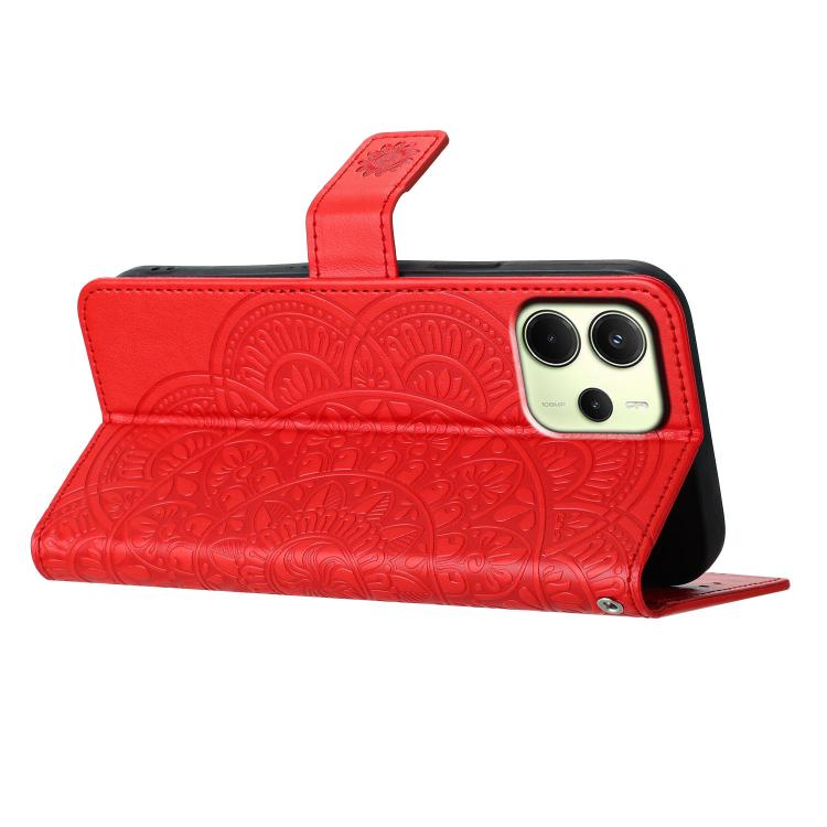 For Redmi Note 14 4G 163.25mm Flower Embossed Leather Phone Case