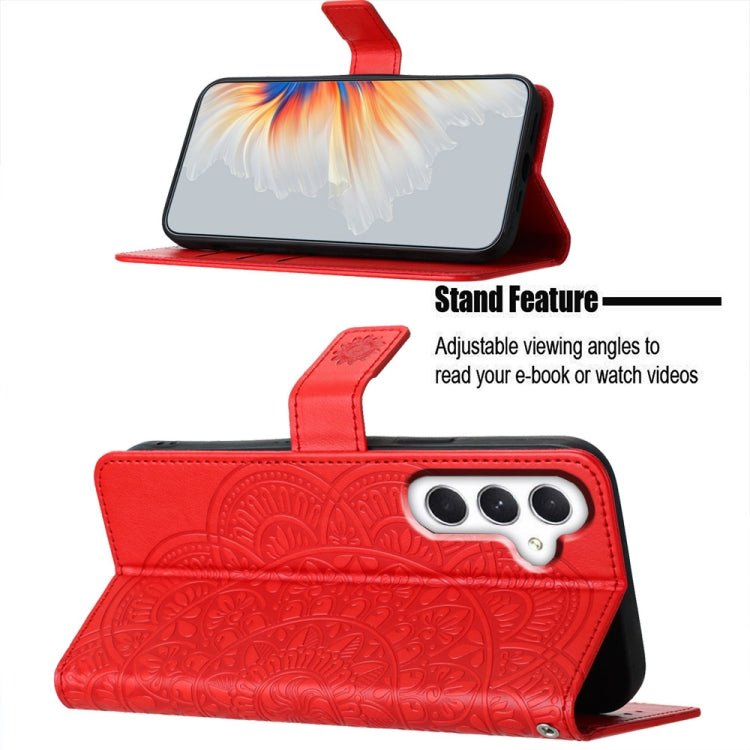 For Samsung Galaxy A56 5G Flower Embossed Leather Phone Case