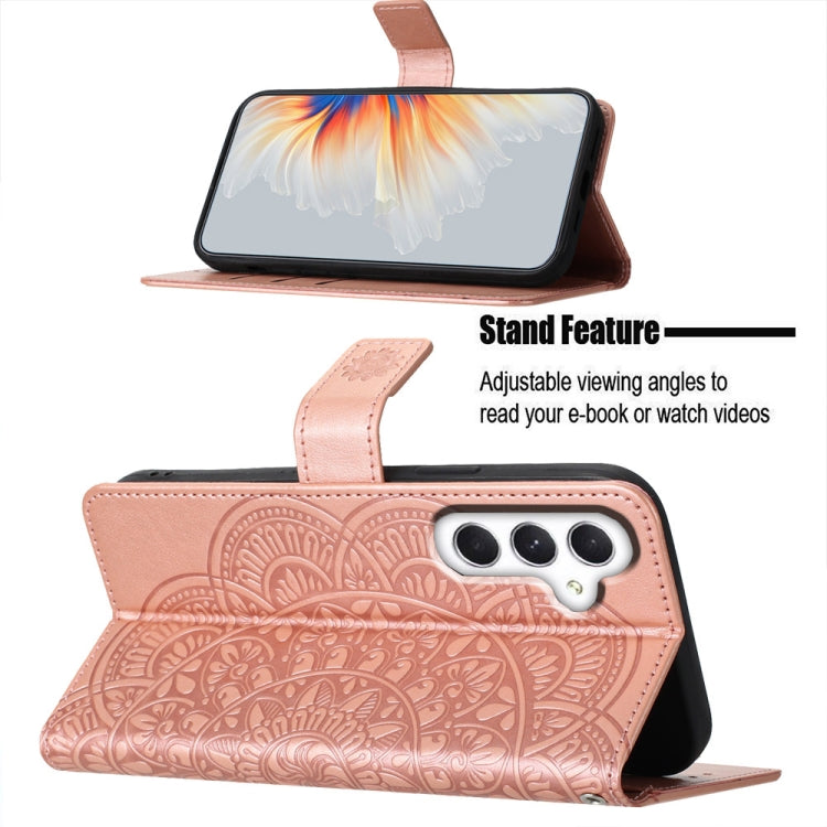 For Samsung Galaxy A56 5G Flower Embossed Leather Phone Case