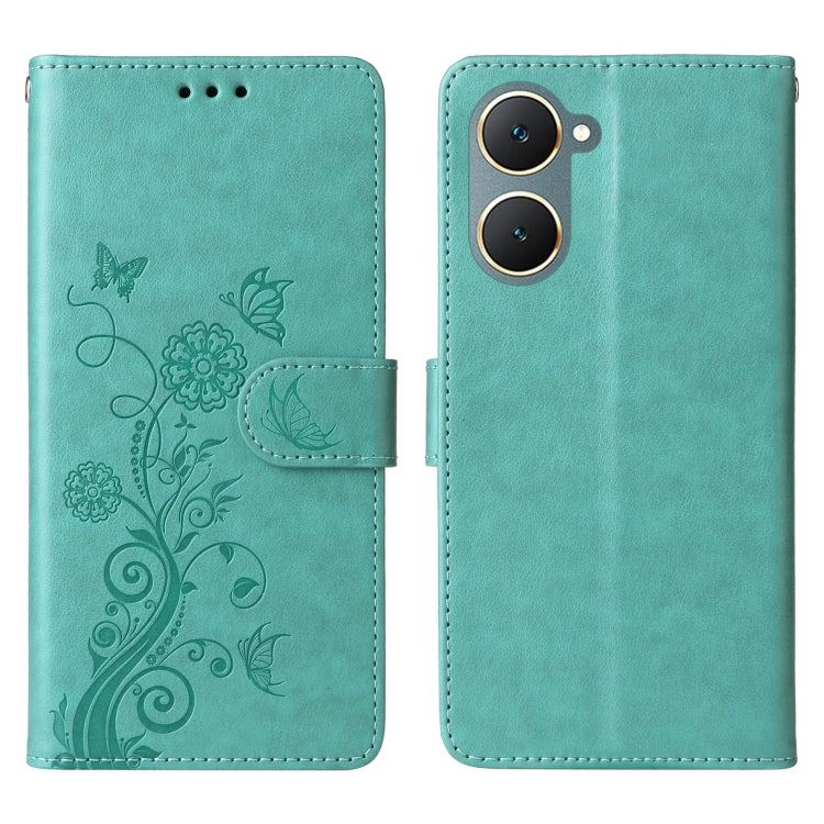 For vivo Y03 4G / Y18 / Y28s 5G Embossed Butterfly Flowers Leather Phone Case