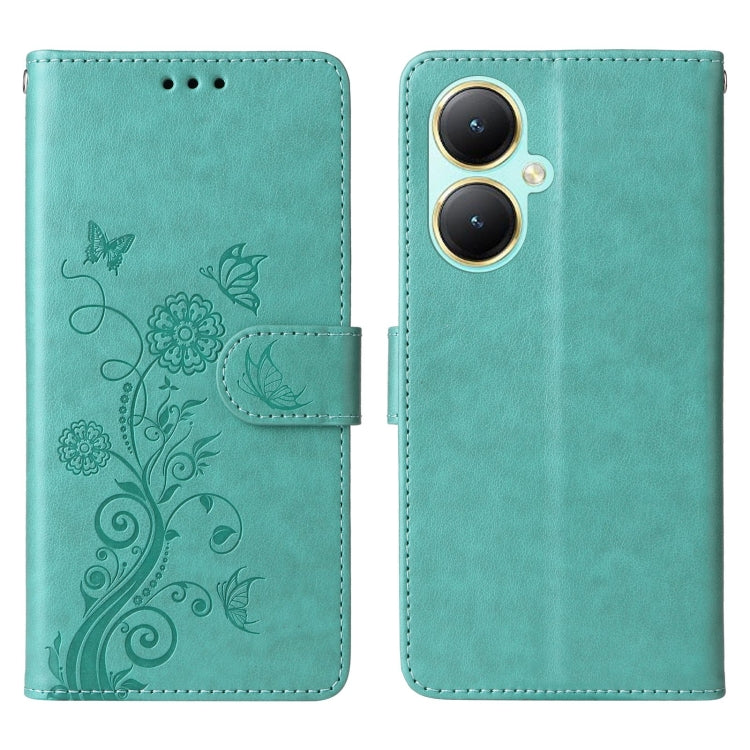For vivo Y35M+ / Y35+ / Y27 4G Embossed Butterfly Flowers Leather Phone Case