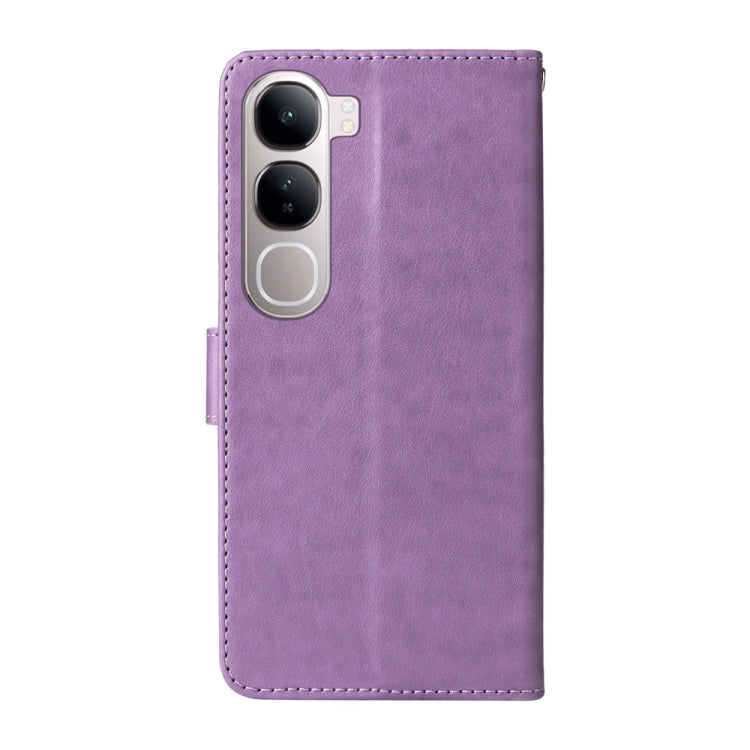 For vivo V40 Lite 4G / 5G IDN Embossed Butterfly Flowers Leather Phone Case
