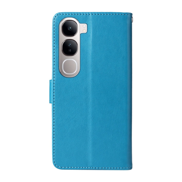 For vivo V40 Lite 4G / 5G IDN Embossed Butterfly Flowers Leather Phone Case