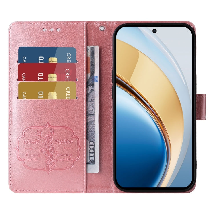 For vivo V40 Lite 4G / 5G IDN Embossed Butterfly Flowers Leather Phone Case