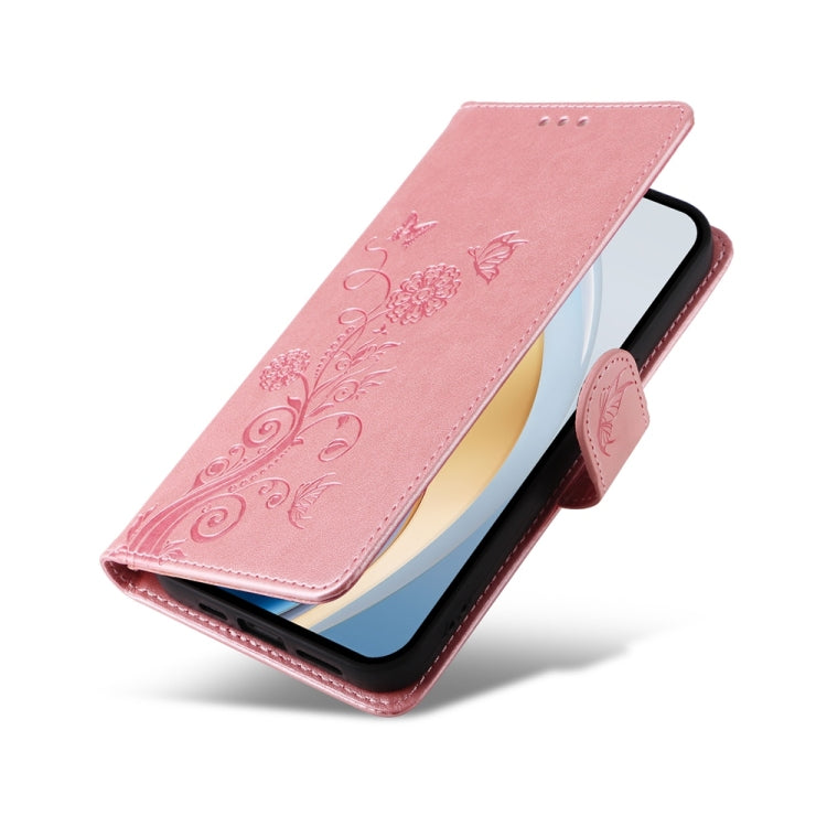 For vivo V40 Lite 4G / 5G IDN Embossed Butterfly Flowers Leather Phone Case