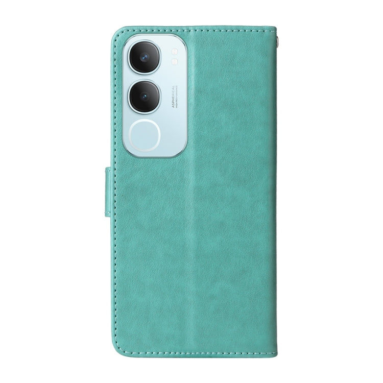 For vivo Y19s Embossed Butterfly Flowers Leather Phone Case