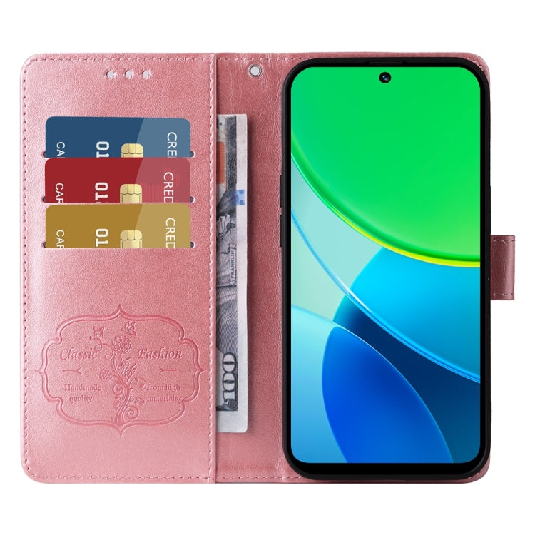 For vivo Y19s Embossed Butterfly Flowers Leather Phone Case
