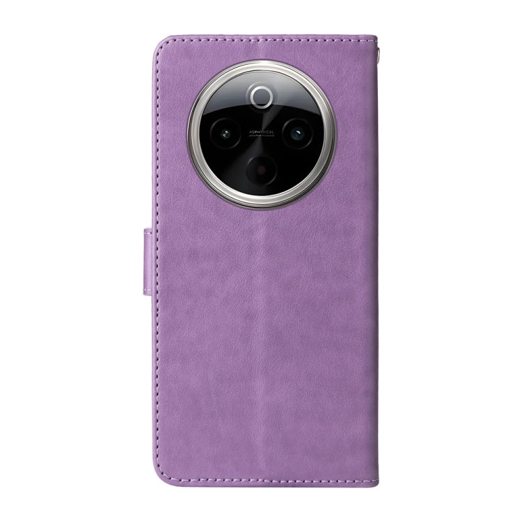 For vivo Y300 Pro Embossed Butterfly Flowers Leather Phone Case