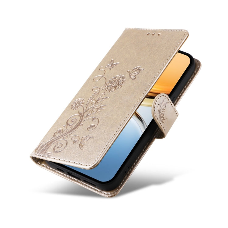 For vivo Y300 Pro Embossed Butterfly Flowers Leather Phone Case