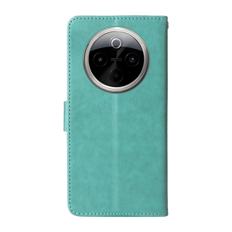 For vivo Y300 Pro Embossed Butterfly Flowers Leather Phone Case