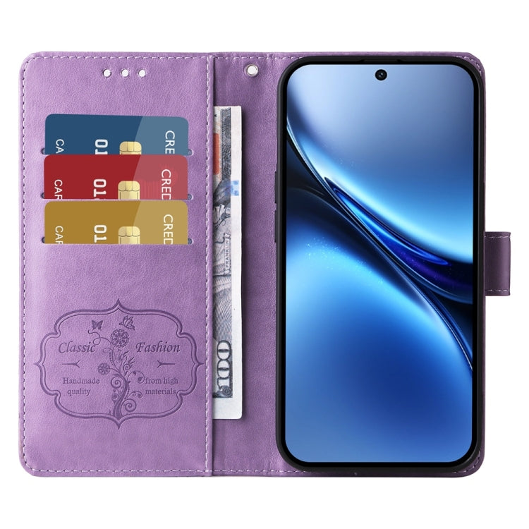 For vivo X200 Embossed Butterfly Flowers Leather Phone Case