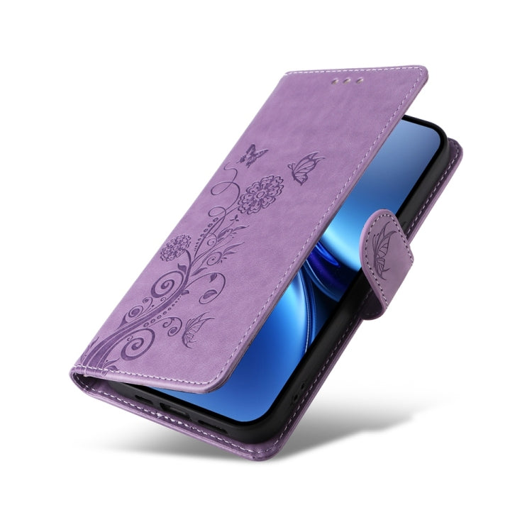 For vivo X200 Embossed Butterfly Flowers Leather Phone Case
