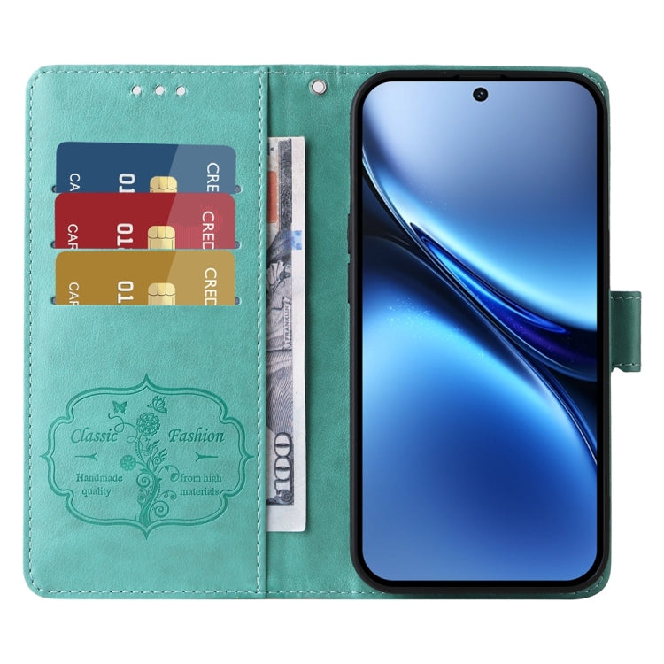 For vivo X200 Embossed Butterfly Flowers Leather Phone Case