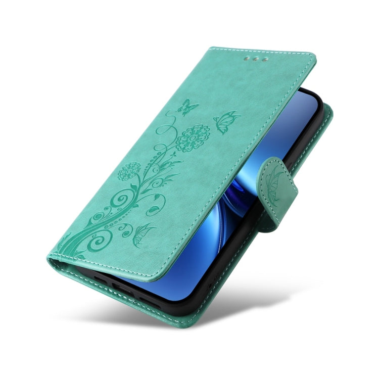 For vivo X200 Embossed Butterfly Flowers Leather Phone Case
