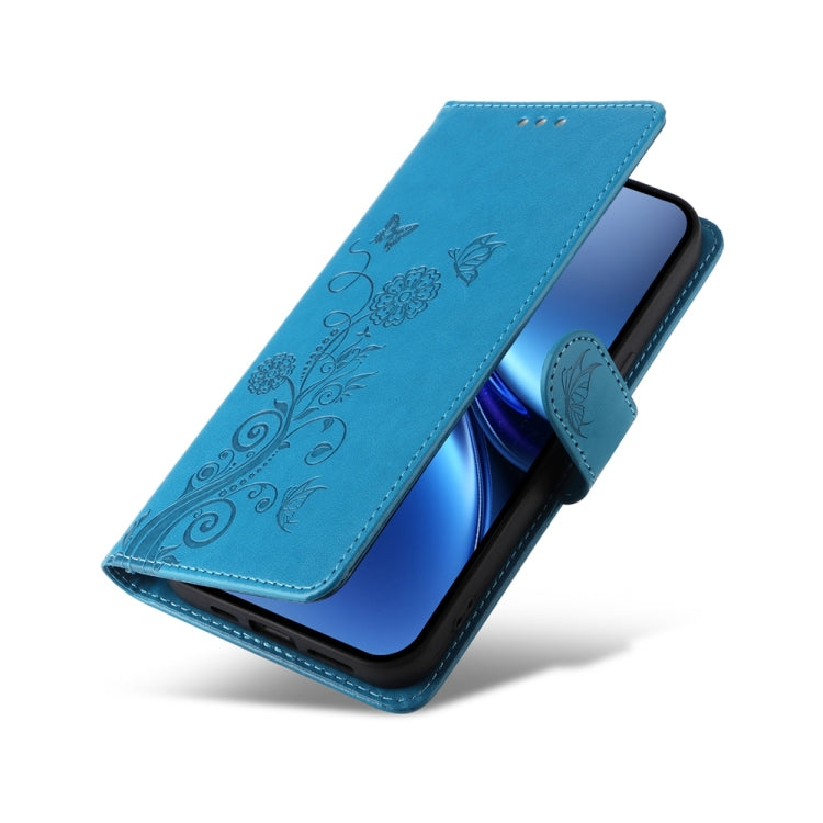For vivo X200 Embossed Butterfly Flowers Leather Phone Case