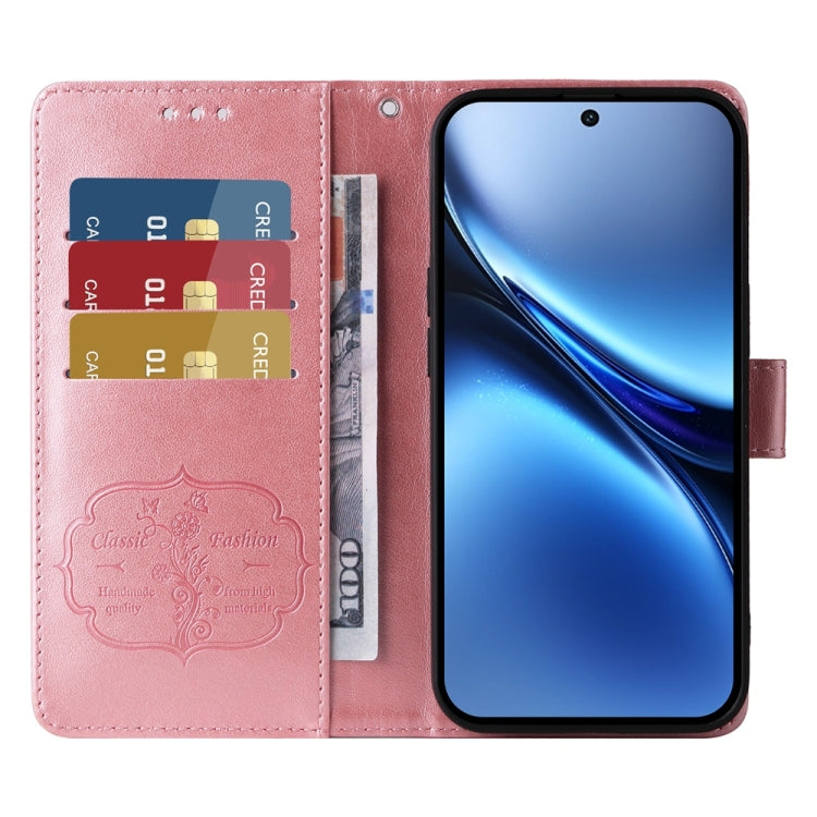 For vivo X200 Embossed Butterfly Flowers Leather Phone Case