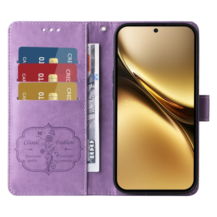 For vivo X200 Pro Embossed Butterfly Flowers Leather Phone Case