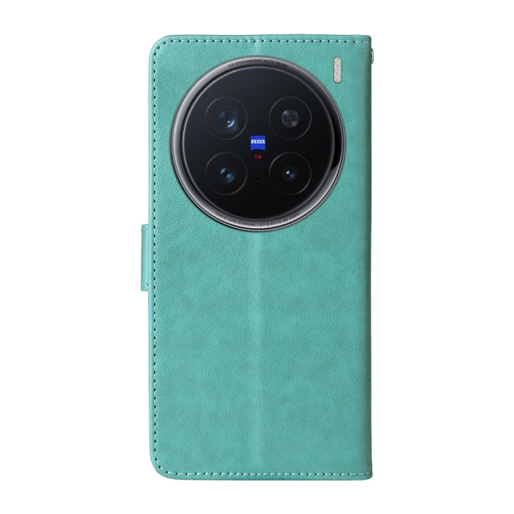 For vivo X200 Pro Embossed Butterfly Flowers Leather Phone Case