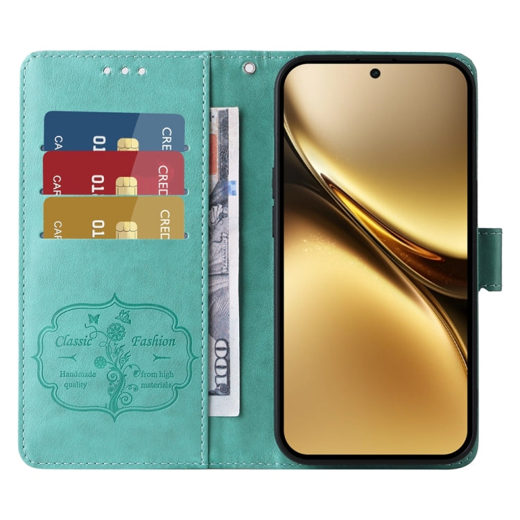 For vivo X200 Pro Embossed Butterfly Flowers Leather Phone Case