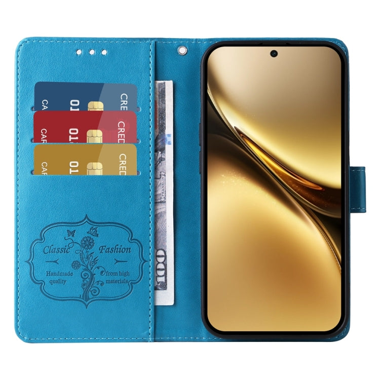 For vivo X200 Pro Embossed Butterfly Flowers Leather Phone Case